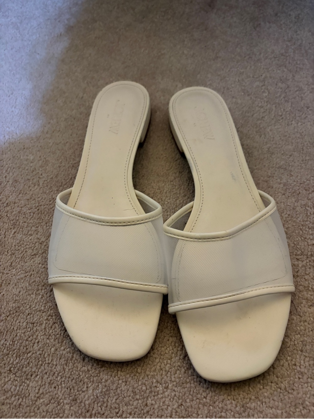 Women’s JCrew Cream Slip-On Slide Sandals
